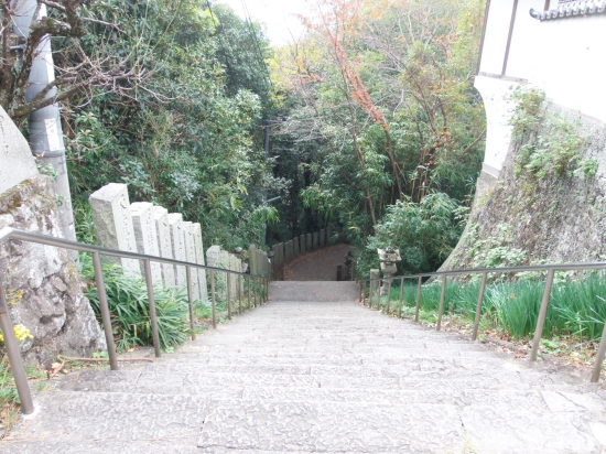 切幡寺の参道を見下ろす